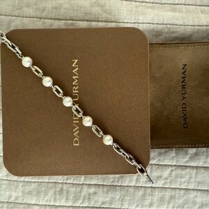 NEW David Yurman Madison® Chain Bracelet- Sterling Silver with Pearls, 6mm